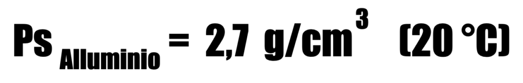 peso specifico dell'alluminio g/cm3