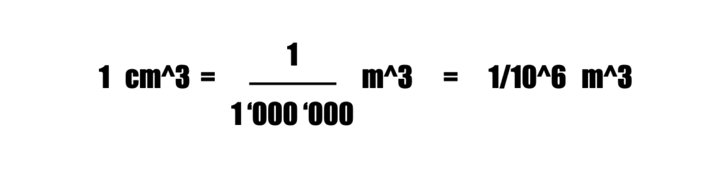da cm³ a m³ formula conversione